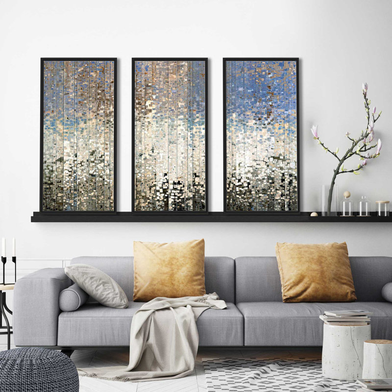 «My Shepherd Seeks Me» par Mark Lawrence, ensemble de 3 reproductions sur toile flottantes, Cadre noir