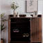 Range-chaussures à 5 niveaux avec portes à volets, grand range-chaussures en bois avec tablettes réglables