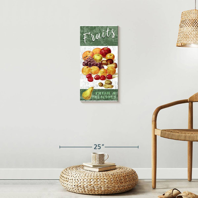 Fruits délicieux sur toile, H 24 po x l 12 po x P 1,25 po