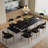 Nanor 9 - Piece 94.48'' Extendable Sintered Stone Dining Table with 8 Fabric Chairs Dining Set-446368996-446369018