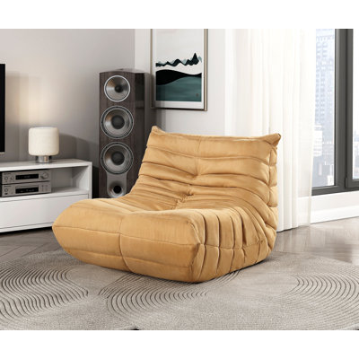 Chaise d'appoint de luxe en microfibre touffetée et confortable