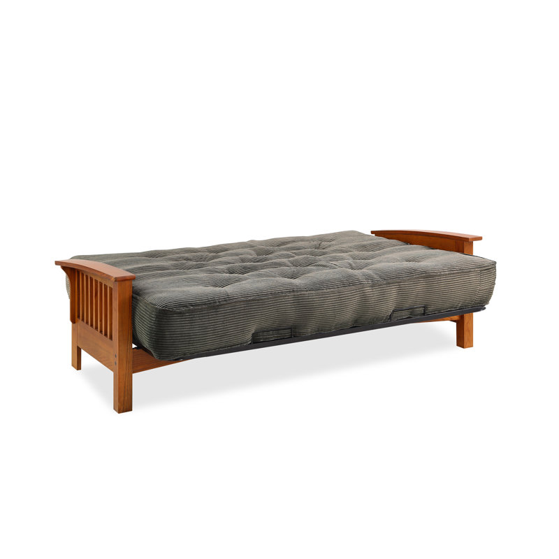 Futon et matelas Mccaleb, Velours côtelé couleur sauge