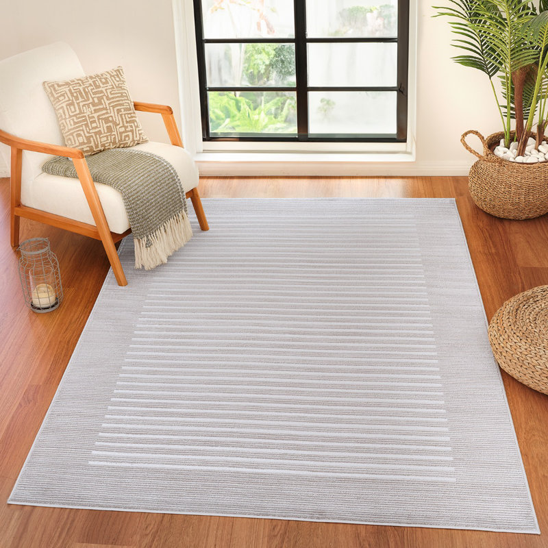Beyanka Striped Machine Tufted Area Rug, Rectangle 120 x 170 cm