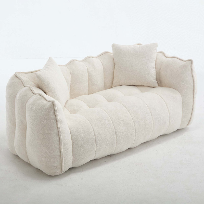 Boneless Sofas Chenille Sofa, Bean Bag, Beige