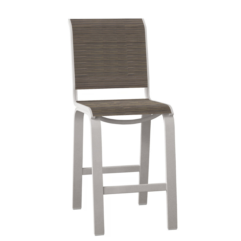 Tabouret de bar 26 po Holna, Gris chaleureux texturé, Nickel