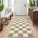 Modern Checkerboard Machine Washable Rug Non Slip, Soft Non Shedding Carpet, Foldable Low Pile Floor Covering, Indoor Printed Accent Mat for Living Room Bedroom