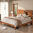 Bilal King Size Solid Wood Platform Bed Frame with 47.2'' Headboard,Brown-1111246594-1111246592