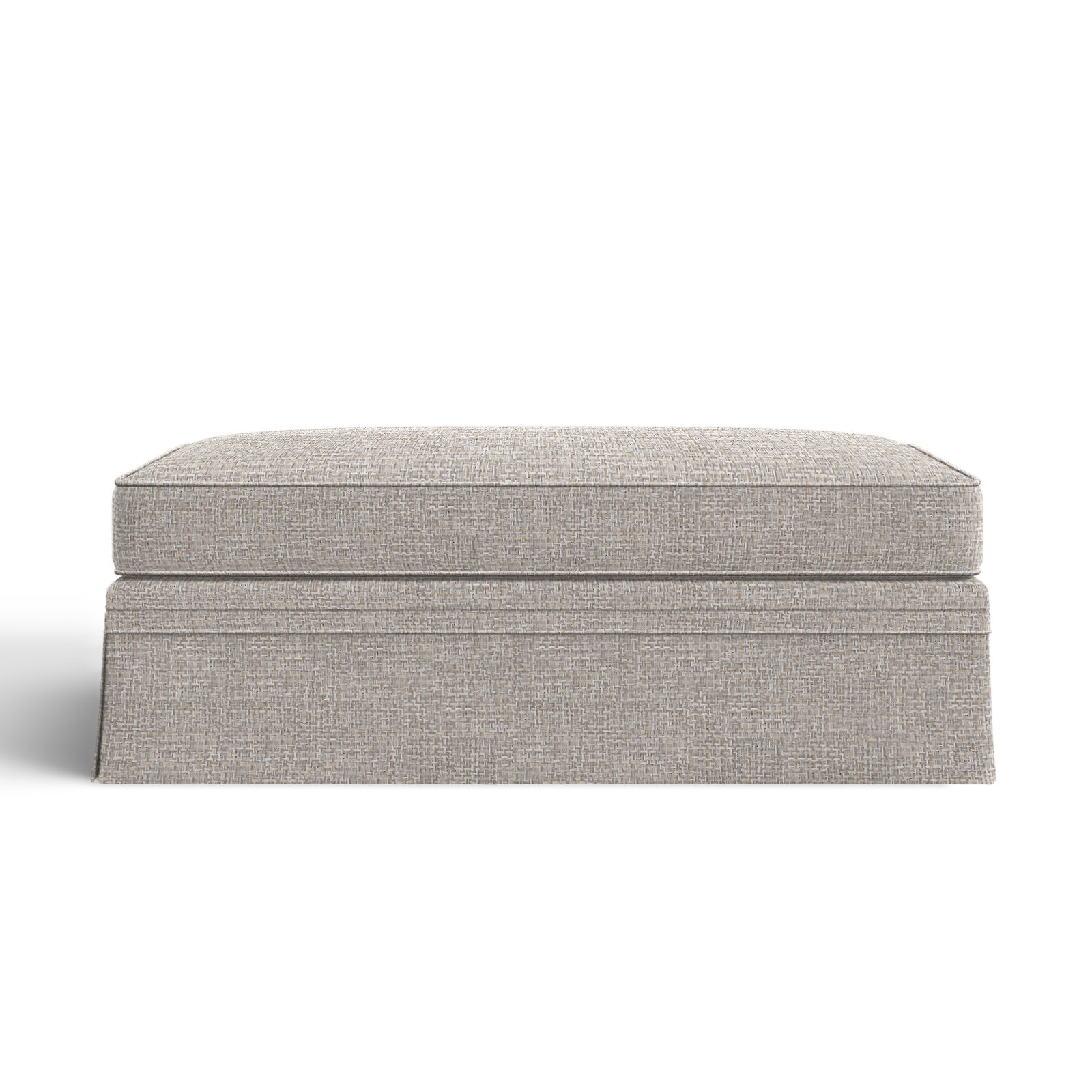 Shelby 47" Ottoman, Drusky Ivory Sustain® Basketweave