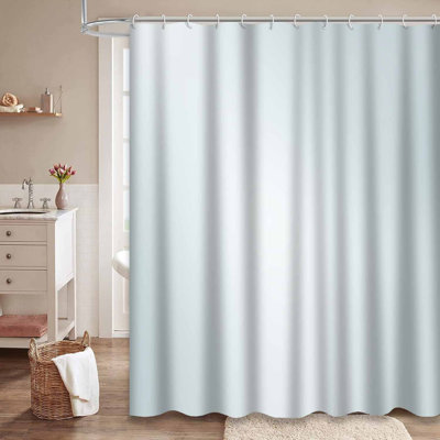 Blue Abstract Gradient Art Backdrop Navy Shower Curtain with 12 Hooks