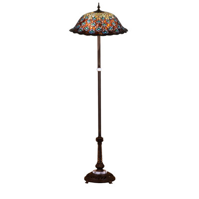 60"H Tiffany Peacock Feather Floor Lamp