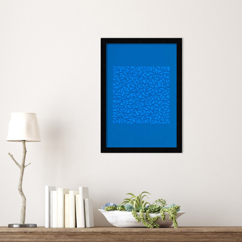«Blue World» par Alex Dunn, reproduction d'art murale en bois encadrée, Noir, H 17 po x l 12 po