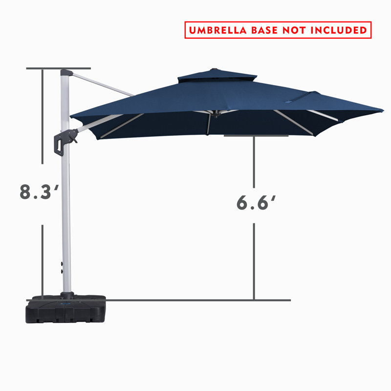 Parasol carré en porte-à-faux 10', Bleu marine