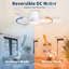 48 Inch Low Profile Ceiling Fan with Light, White Blades, Slim Flush Mount Design, Quiet Motor for Bedroom, Living Room & Small Spaces