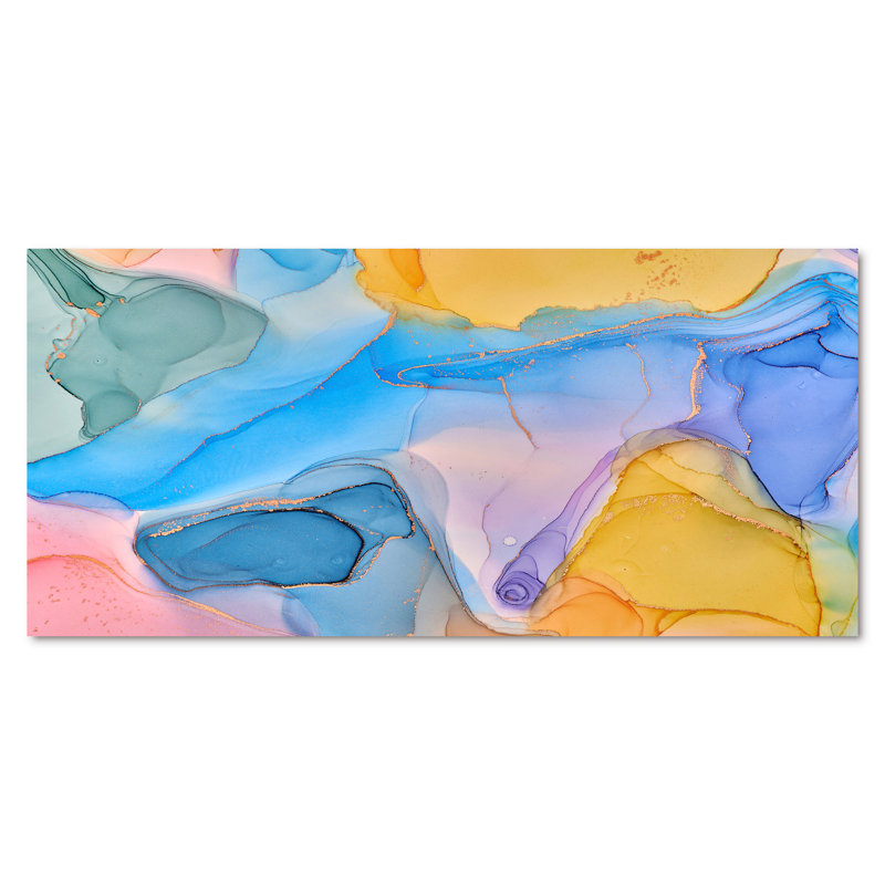 «Blue and Yellow Tender», impression sur toile, Toile tendue, H 28 po x l 60 po
