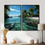 États-Unis, Florida Keys Escape, eau tropicale - vert, impressions traditionnelles sur toile, 2 panneaux-721634562-721634561-721634560