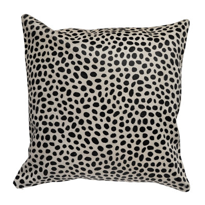 Animal Print Leather/Suede Throw Pillow