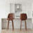 Elegant Swivel Bar Stool with Faux Leather and Walnut Wood-129028327
