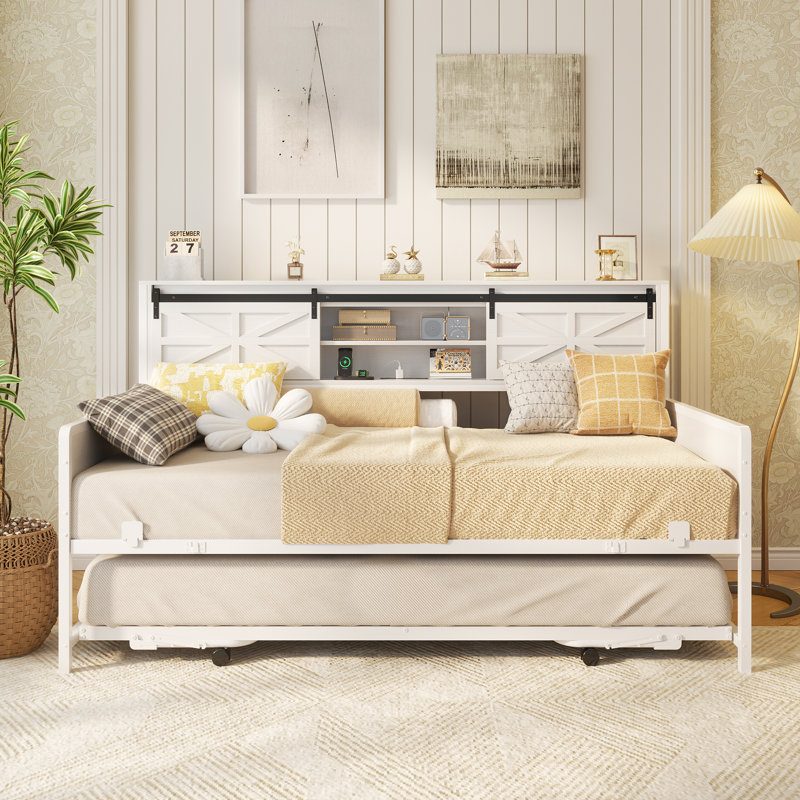 Barn Door Twin Daybeds, White