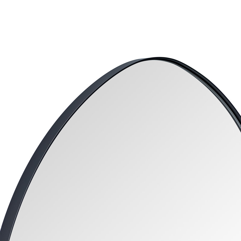 Miroir mural Bertlinde, 26 po x 36 po, Noir mat