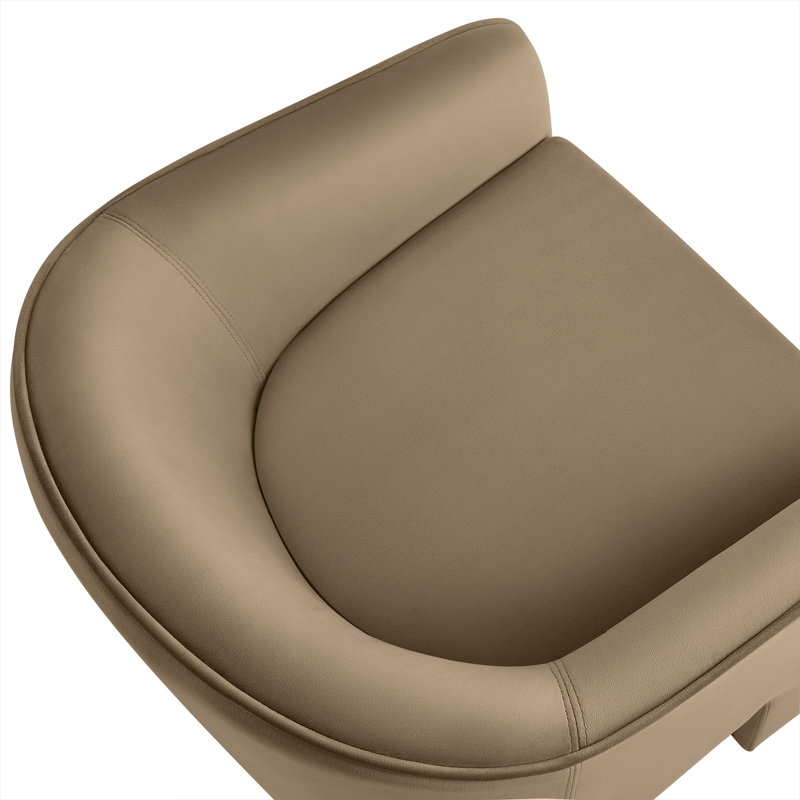Greer Performance Velvet Upholstered Accent Armchair, Taupe Velvet