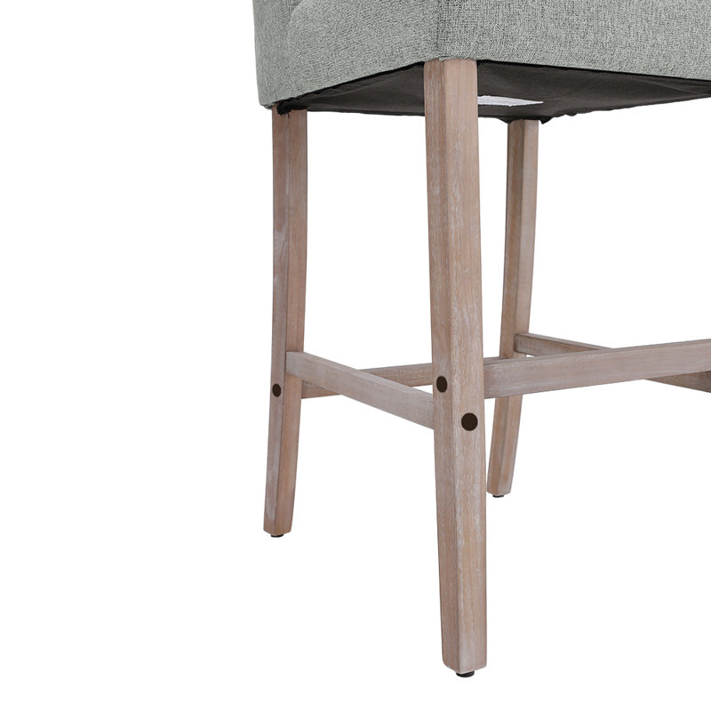 Soucy 67cm Bar Stool: Classic Button Back & Ergo Footrest, Dark Grey