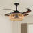 48'' Retractable Black Ceiling Fan Boho Farmhouse Design with Remote Control