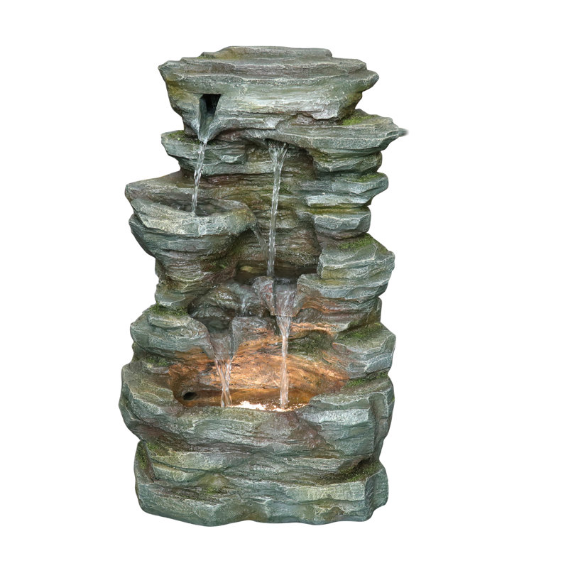 Brearley Outdoor Weather Resistant Cascade Fountain with Lights