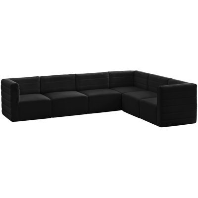 Enso Velvet L-Shaped Sectional Reversible