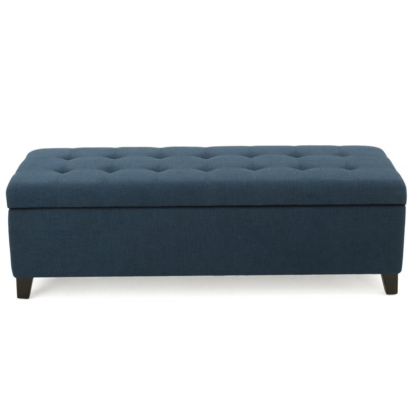 Banc de rangement avec repose-pieds, banc d'entrée, banc de bout de lit, repose-pieds pour chambre à coucher, bleu marine, 300 lb