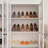 24 Pair Stackable 4-Door Black Shoe Cabinet With 8 Shelves-111647235