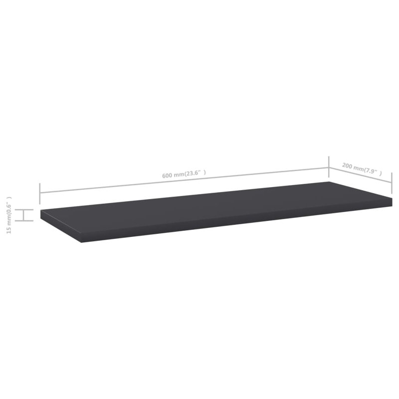 Tablettes flottantes étagères murales, gris, H 0,6 po x l 31,5 po x P 7,9 po