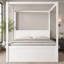 Lit plateforme à baldaquin en bois avec lit gigogne simple et 3 tiroirs-631803112-631803114