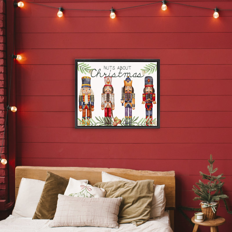 Cadre flottant Nuts About Christmas Nutcrackers, design par Kim Allen, H 17 po x l 21 po, Noir