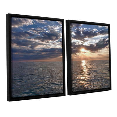 Lake Erie Sunset I by Dan Wilson 2 Piece Framed Photographic Print on Canvas Set -  ArtWall, 0wil009b3248f