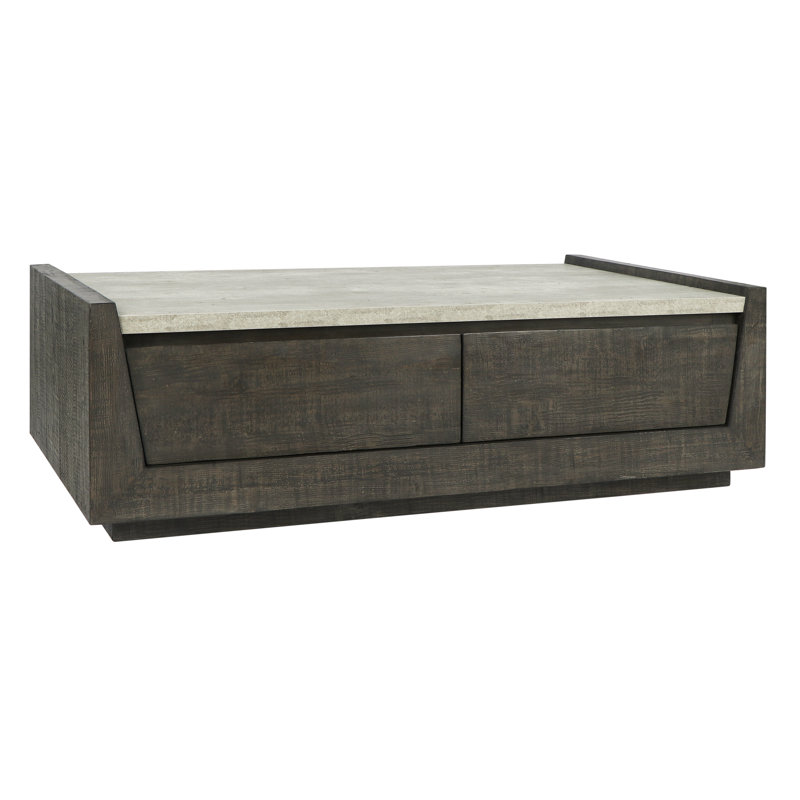 Tori  58" Reclaimed Wood Coffee Table In Dark Brown