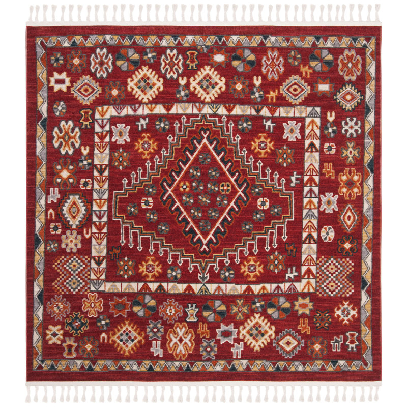 Jazlyn Southwestern Indoor/Outdoor Rug, Square 6'3"