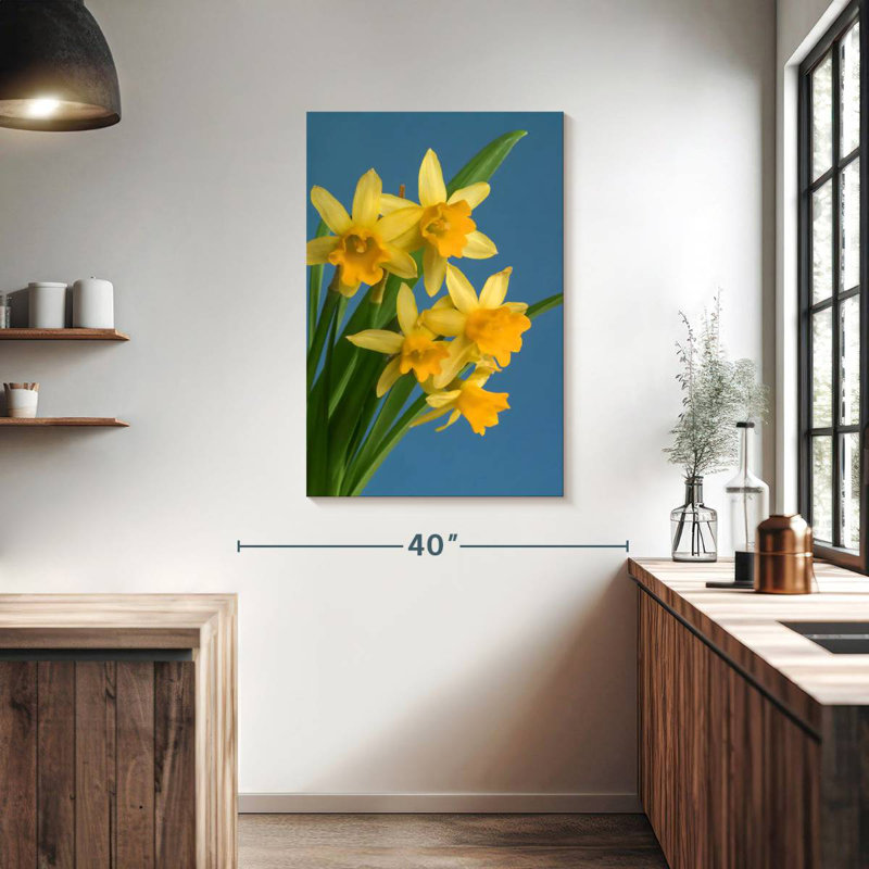 Harnek Yellow Daffodils On Blue, 39" H x 26" W