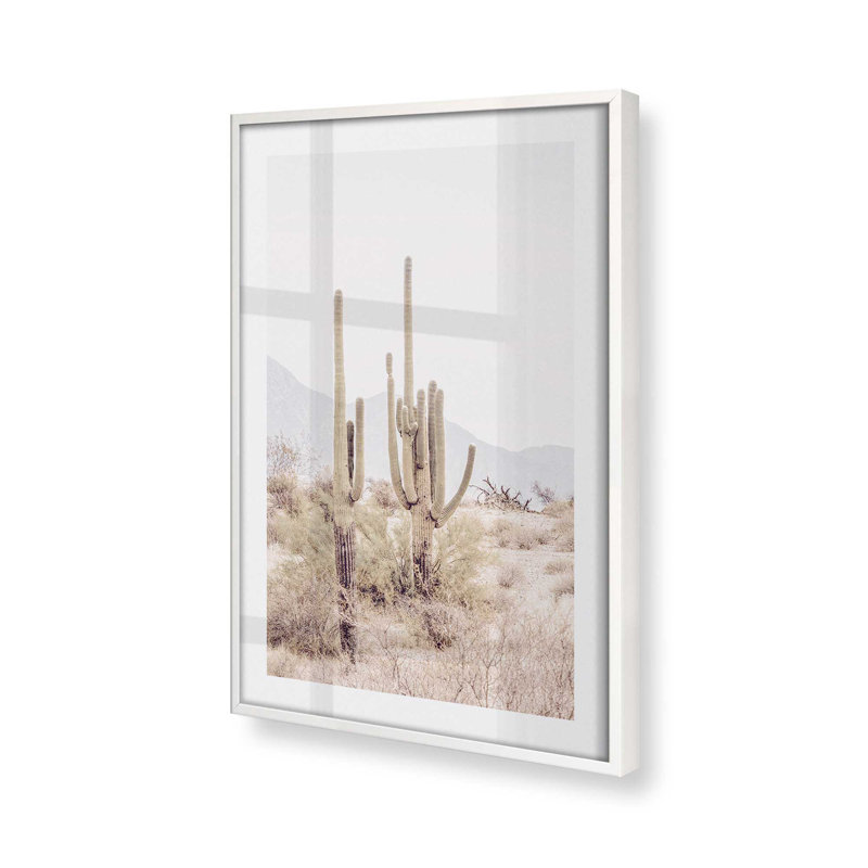 Cacti in Chorus Print, 21" H x 17" W x 1.25" D, Opaque White Framed