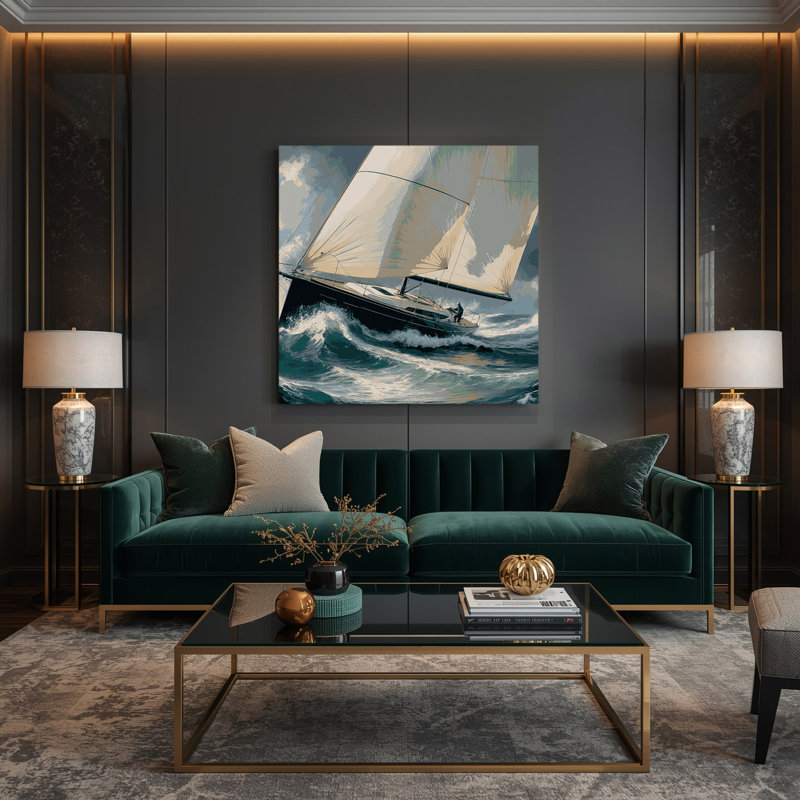 Art sportif sur toile gris, H 12 po x l 12 po