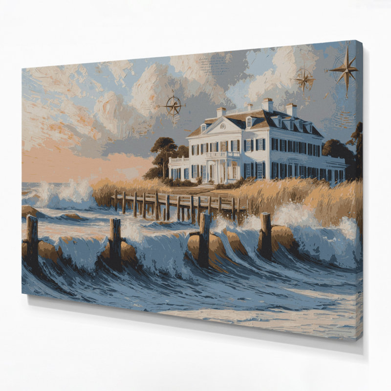 Art mural sur toile beige Coastal Coastal Colonial Plus, H 8 po x l 10 po