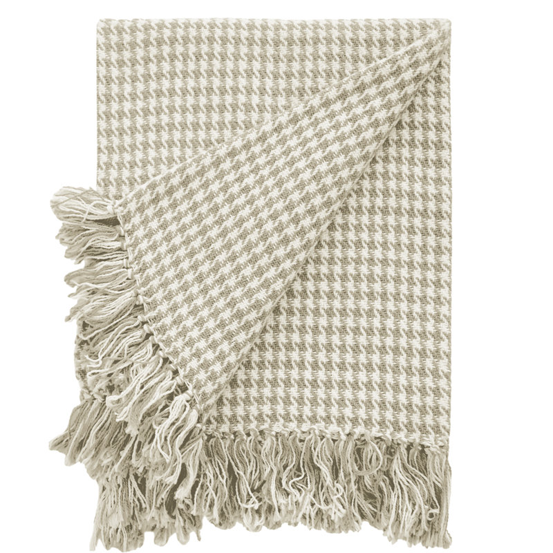 Throws Hand Woven Throw Blanket, 60" W x 80" L, Gray White