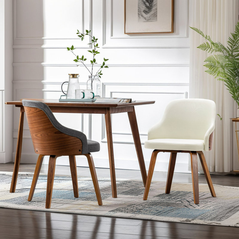 Chaise rembourrée en tissu Hye, Crème
