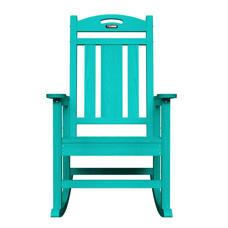 Chaise berçante pour foyer en PEHD, Bleu lac