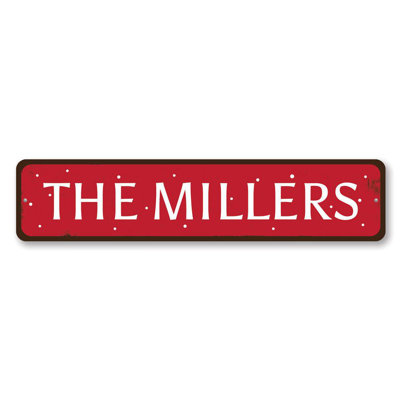 Family Name Snow Custom Aluminum Sign