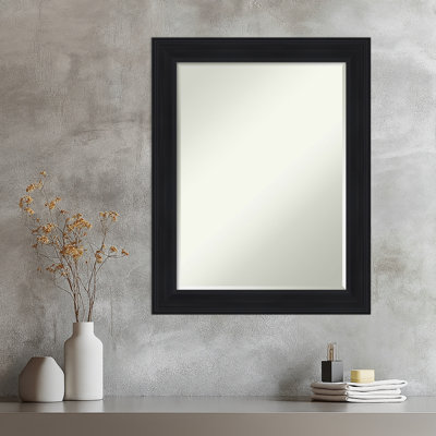 Abbey Black Petite Bevel Wall Mirror