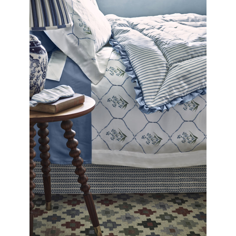 Housse de couette en soie King 108" x 96" - Motif « N'oubliez pas », Housse de couette Forget Me Not Silk