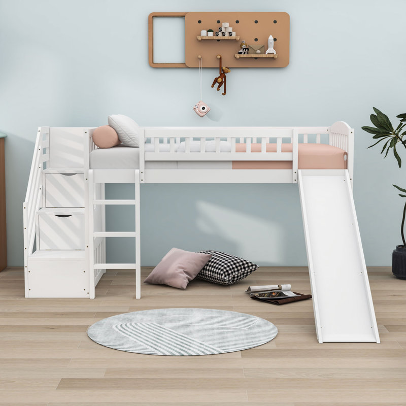 Erin-Lee Kids Twin Loft Bed, White