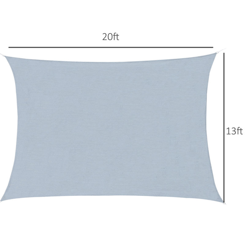 Outsunny 20' x 13' Rectangle Shade Sail, Grey
