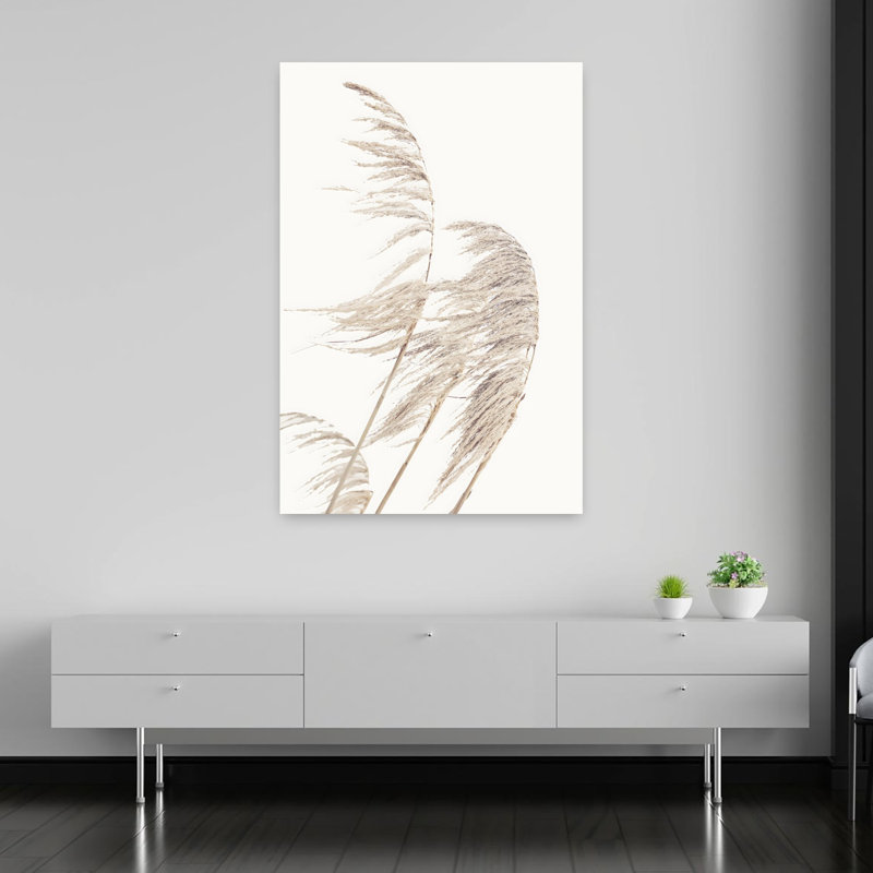 Pampas Grass I, art mural contemporain abstrait, H 60 po x l 40 po