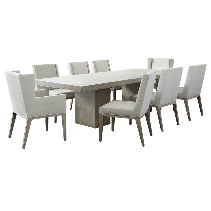 Linea 9 - Piece Extendable Dining Set, Cerused Greige